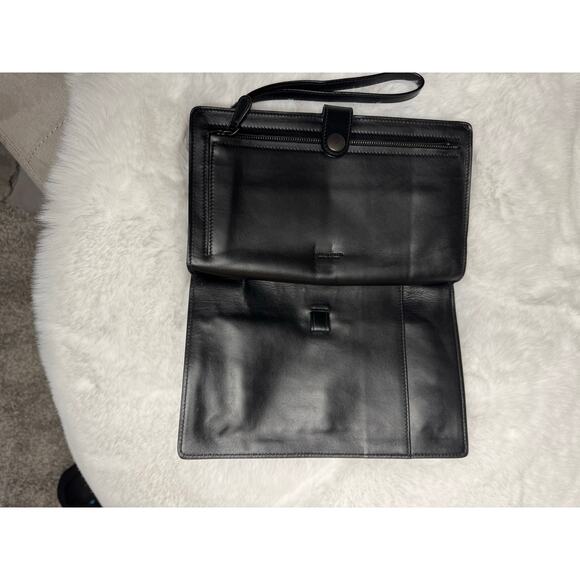 Bottega Veneta Vintage Intrecciato Black Leather Wristlet Clutch - Picture 6 of 10